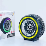 X-502 RGB Wheel-Shaped Wireless Speaker with Subwoofer Portable USB/BT Card Playback for Parties Computer Use