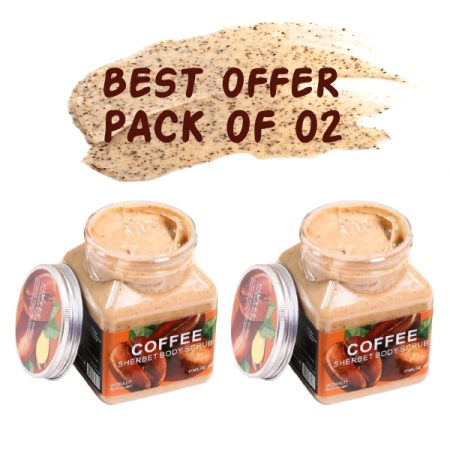 Pack Of 02 | WOKALI Coffee Sherbet Body Scrub 350ml-WKL692 - Exfoliating & Hydrating Coffee Scrub