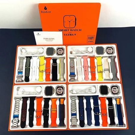 S100 Ultra 9 Smart Watch – 7 in 1 | Functionality with Protective Case 49mm | 2.02-inch Full Touch Screen ( Random Color )