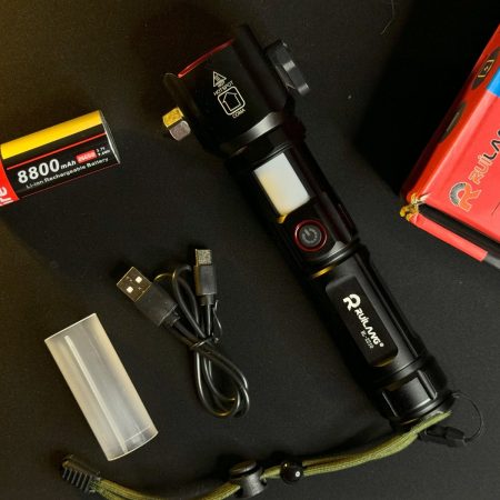 Ruilang Multifunctional Rechargeable Flashlight with Power Bank 8800mAh 1KM Light Range RL-2210