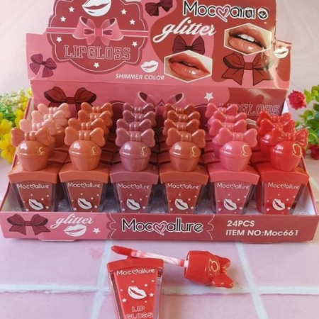 Pack Of 6  Mocallure  Bow Style Cute Lipgloss High Pigment Lipgloss (Random Color)