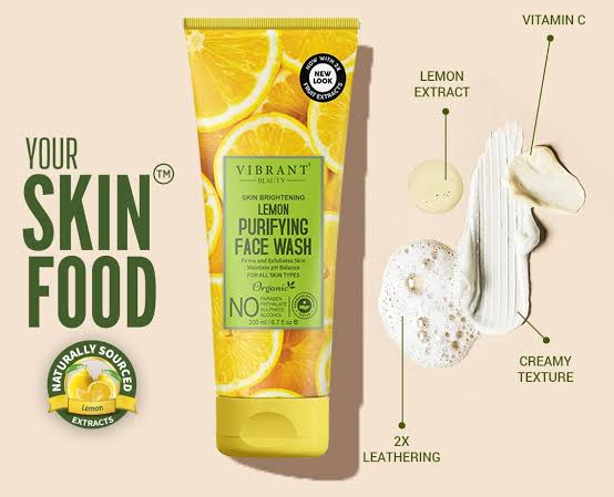 Vibrant Beauty Skin Brightening Lemon Purifying Face Wash Lemon Exfoliating Face Wash