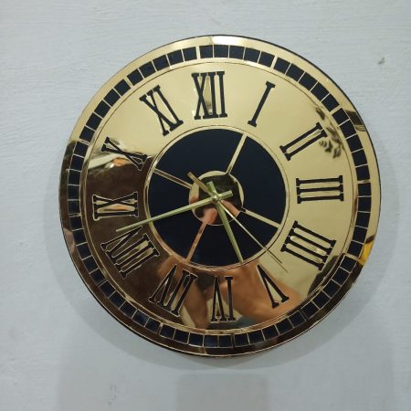 Roman Numbers Clock Gold Frame and Black Clock | Wall Decor | Wall Clock 3D acrylic Wall clock